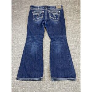 Silver stretch jeans: Suki Surplus fit, dark wash thick stitching Women 18 /30 L